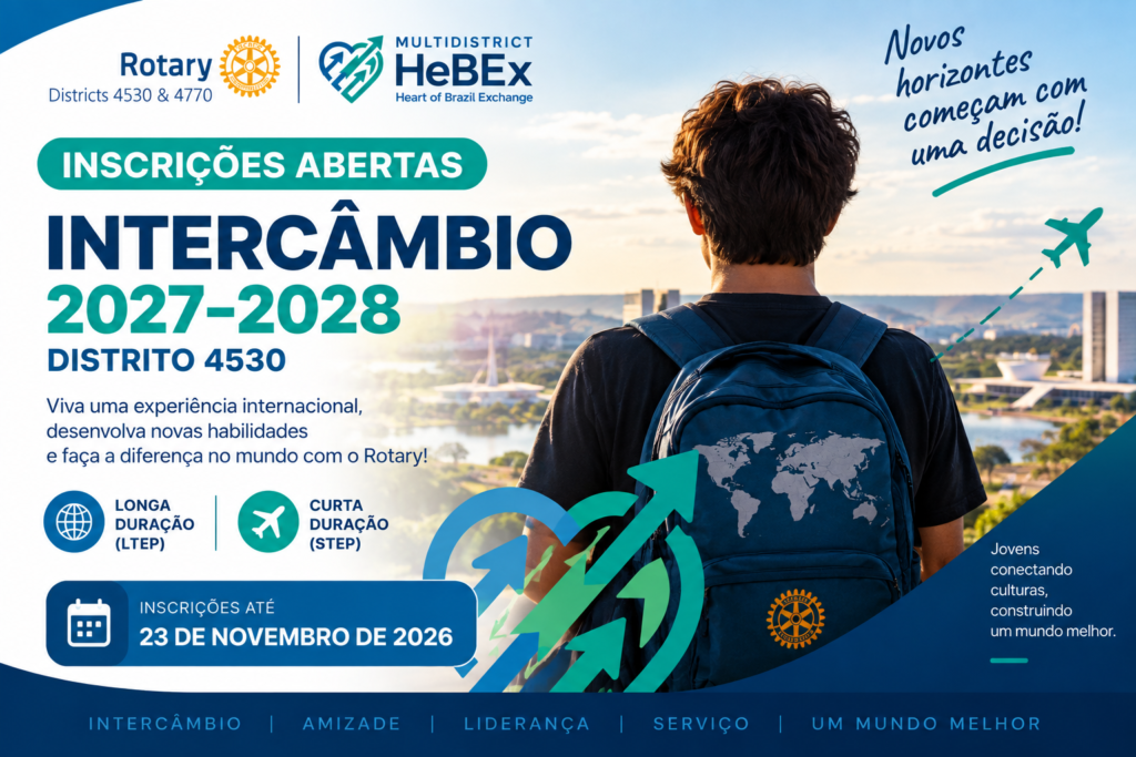 Inscrições abertas para o Intercâmbio 2027–2028 | Distrito 4530